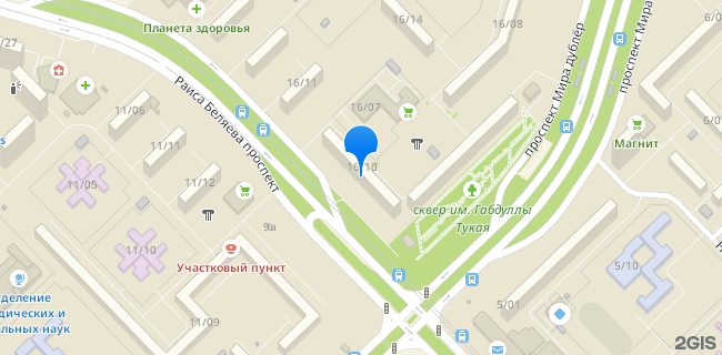 Расположение дома: Набережные Челны, пр-кт. Раиса Беляева, д. 16