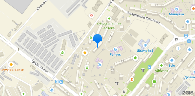 Расположение дома: Большой Камень, ул. Аллея Труда, д. 16