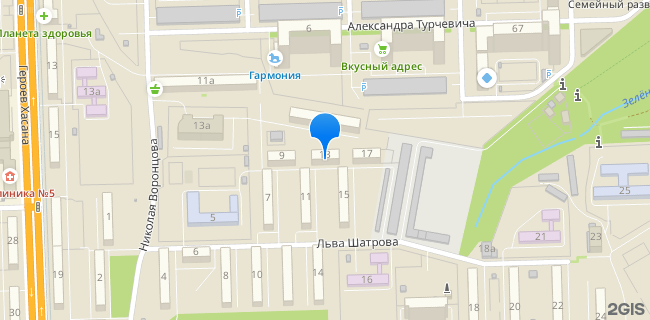 Расположение дома: Пермь, ул. Льва Шатрова, д. 13