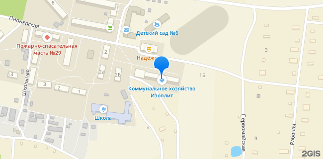 Расположение дома: пгт Изоплит, ул. Пионерская, д. 1