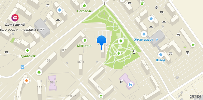 Расположение дома: Тюмень, ул. Новоселов, д. 107, корп. 2
