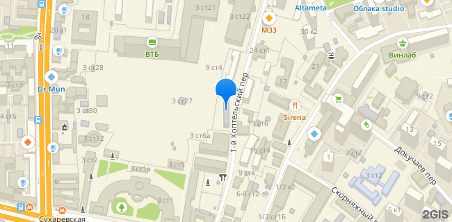 Расположение дома: Москва, пер. 1-й Коптельский, д. 9, стр. 2
