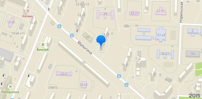 Расположение дома: Москва, ул. Малыгина, д. 18, корп. 1