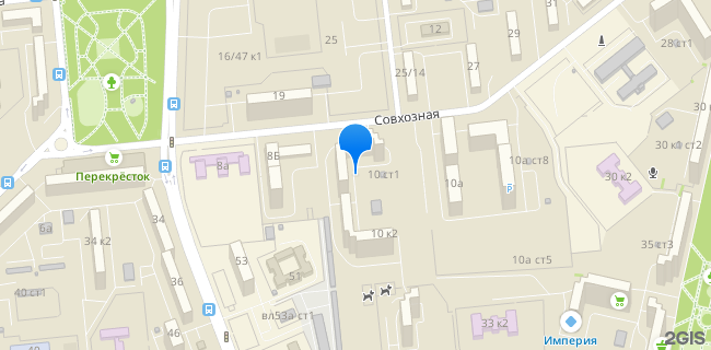 Расположение дома: Москва, ул. Совхозная, д. 10, корп. 1