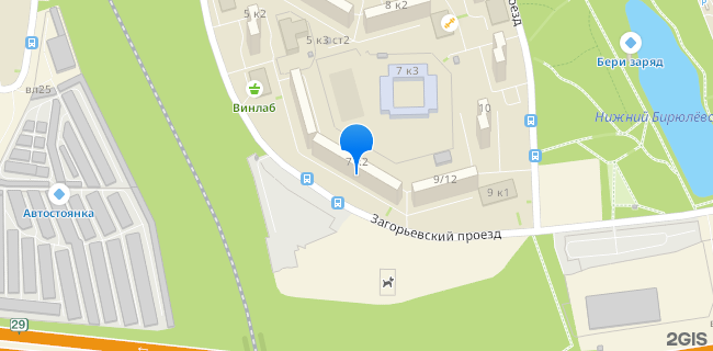 Расположение дома: Москва, проезд Загорьевский, д. 7, корп. 2