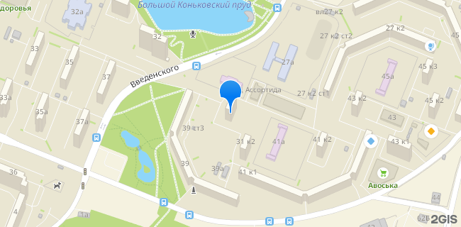 Расположение дома: Москва, ул. Введенского, д. 31, корп. 1