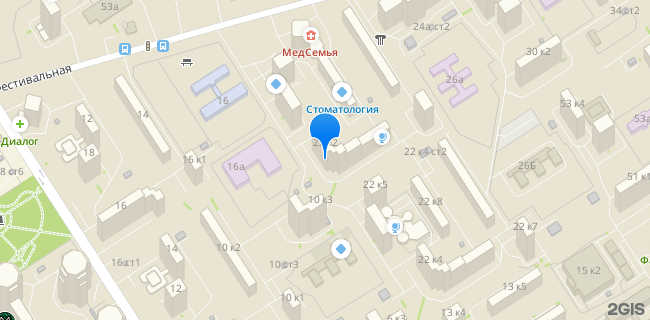 Расположение дома: Москва, ул. Фестивальная, д. 22, корп. 2